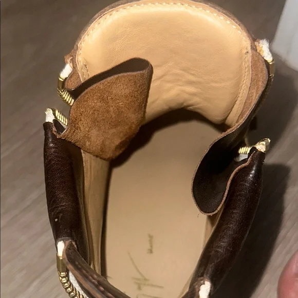 Men's Size 41 Giuseppe Zanotti High-Top Sneakers in Brown and White - Picture 6 of 7